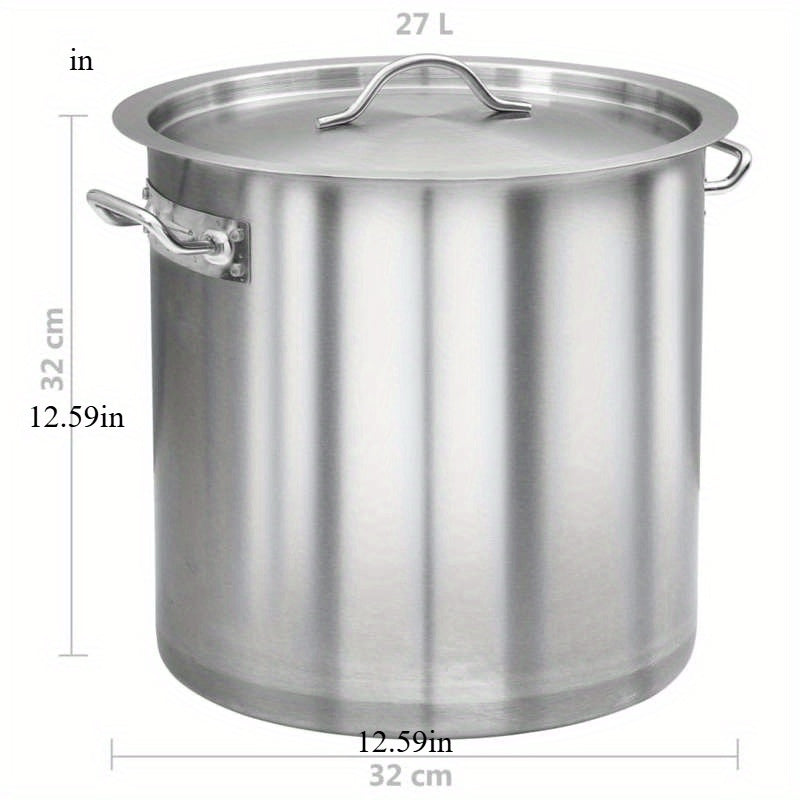 Kookpan – Steelpan – Soeppan – Braadpan – Snoeppan – RVS – 26 Liter – 32x32 cm – Geschikt Voor Alle Kookplaten