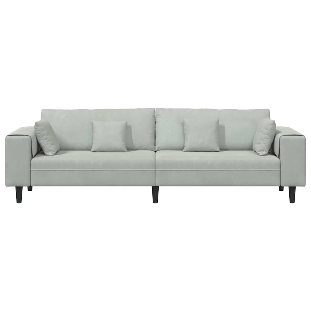 Bankstel – Bank – Hoekbank – Slaapbank – Zetel – Velvet Bekleding – Inclusief Ottoman – Stevig Houten Frame