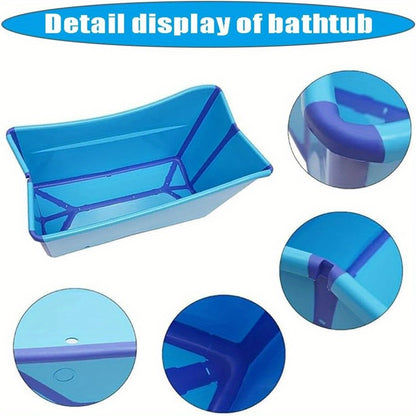 Opvouwbaar Bad – Opvouwbare Badkuip – Zitbad – Ligbad – Mobiel Bad – Lichtgewicht – Duurzaam PP & TPE Materiaal – Incl. Afvoerplug – Blauw