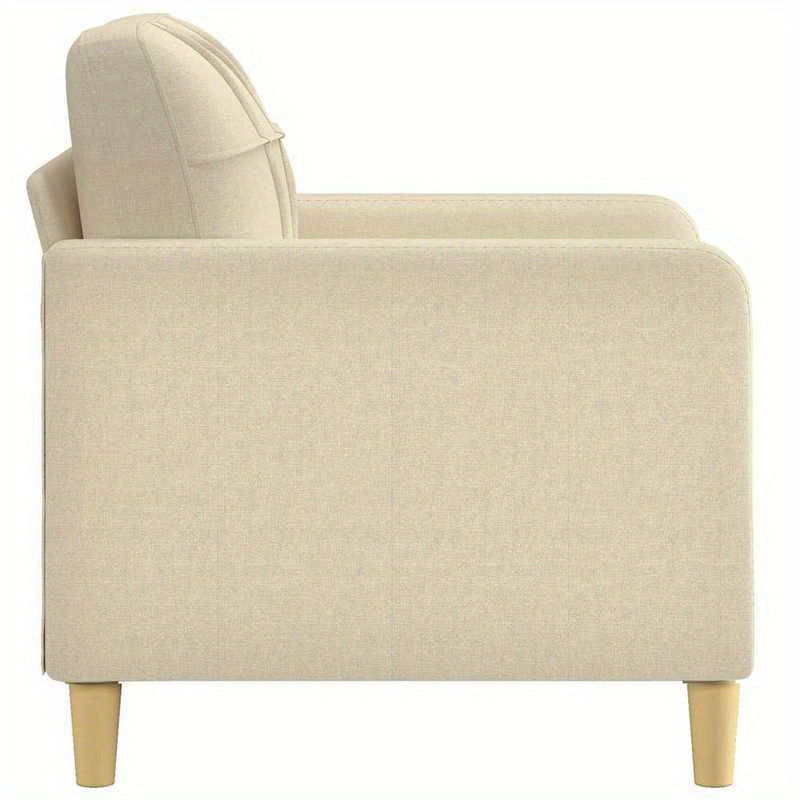 Eenpersoonsbank – Fauteuil – Zitzetel – Lounge Stoel – Sofa – Crème – Stevig MDF Frame – Handmatig Verstelbare Rugleuning