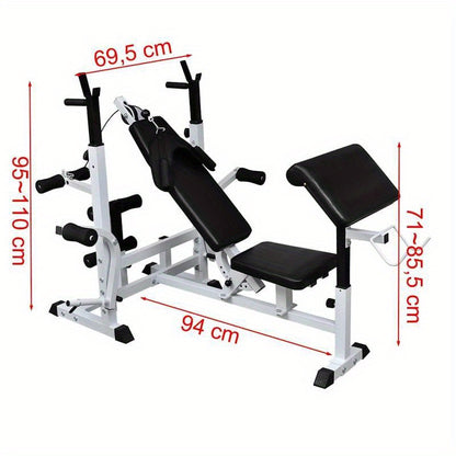 Verstelbare Fitnessbank – Trainingsbank – Krachtbank – Home Gym Bank – 7 Posities – Robuuste Metalen Constructie – Max Belastbaarheid 80 Kg
