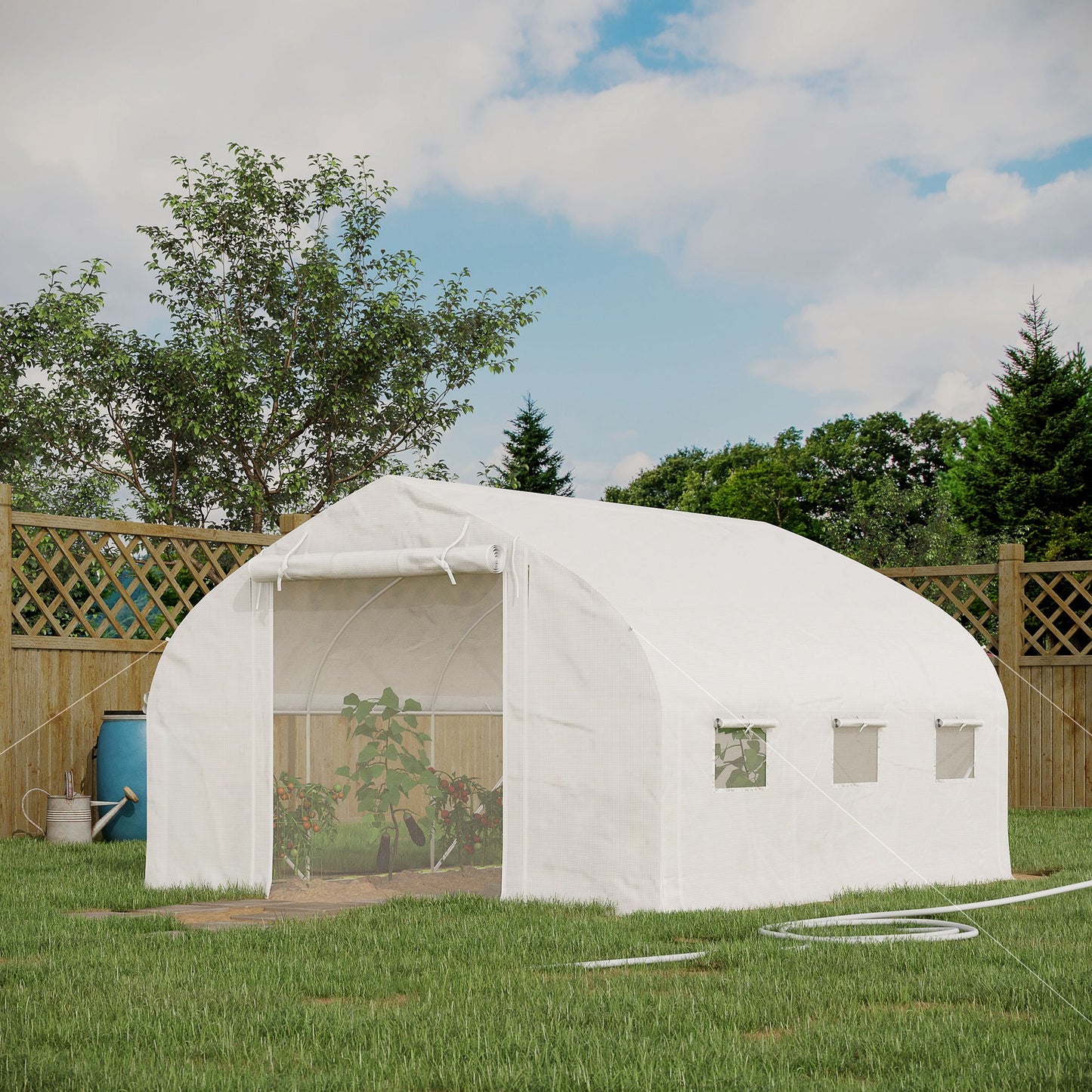 Tuinkas Tunneltent – Moestuin Kas – Groentekas – Kweekkas – Serre – Gegalvaniseerd Stalen Frame – UV-Bestendig PE Zeil 350x300x200 cm – 10,4 m²