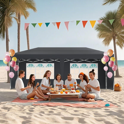 Partytent – Paviljoen – Tuintent – Feesttent – Opvouwbare Tent – 3x6m – Waterdicht Oxford Polyester – Stabiel Gecoat Stalen Frame