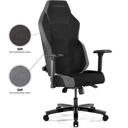 Ergonomische Bureaustoel 360° Draaibaar Zwart/Grijs – Hoogteverstelbaar Gaming/Office Swivel Chair met Kantelfunctie, Verstelbare Armleuningen, Luxe Alcantara-achtige Bekleding en Robuust Metalen Onderstel