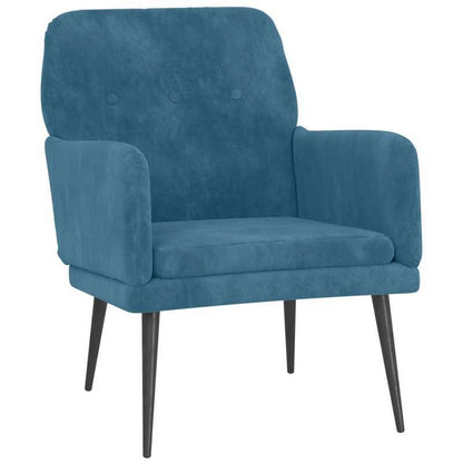 Fauteuil – Fauteuils – Loungestoel – Relaxfauteuil – Draaifauteuil – Velvet Blauw – Compact Formaat 62x79x79 cm – Zachte Fluwelen Bekleding