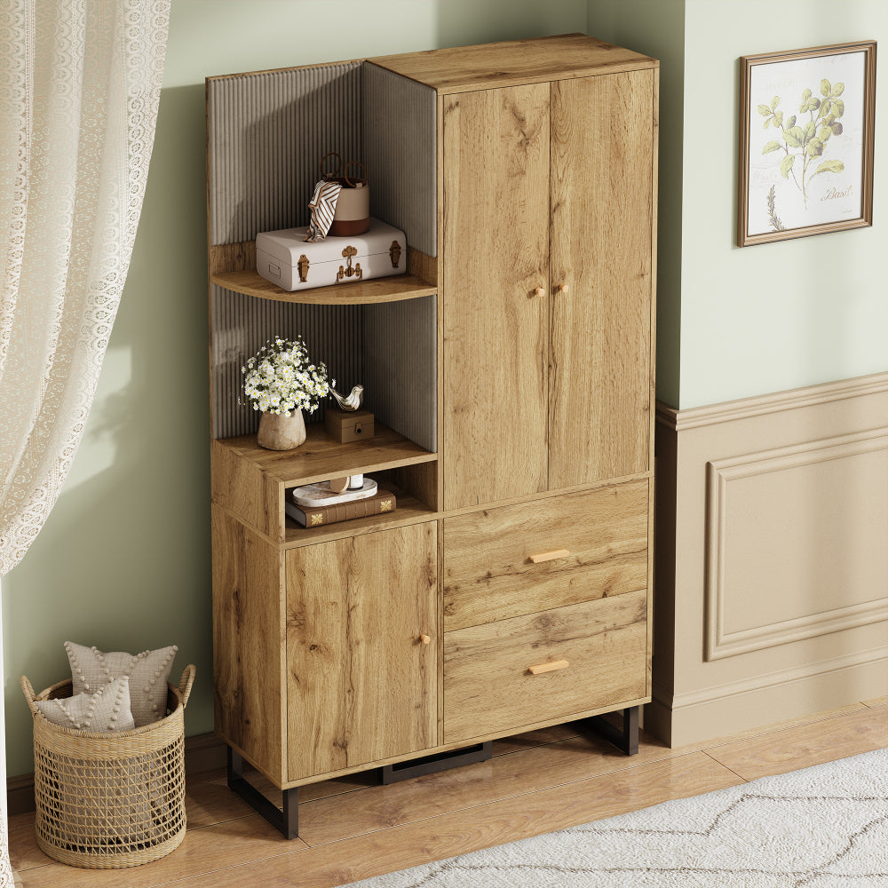 Kledingkast – Garderobekast – Kleerkast – Opbergkast – Dichte Kast – Soft-Touch MDF – Slow-Close Deuren – Ruimtebesparend Verticaal Design 110x186x38 cm