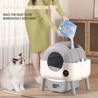 Automatische Kattenbak – Zelfreinigende Kattenbak – Slimme Kattenbak – Hygiënische Kattenbak – Kattenbak Voor Meerdere Katten – Met Wi-Fi Controle – Geurvrij Met Afvalzakken