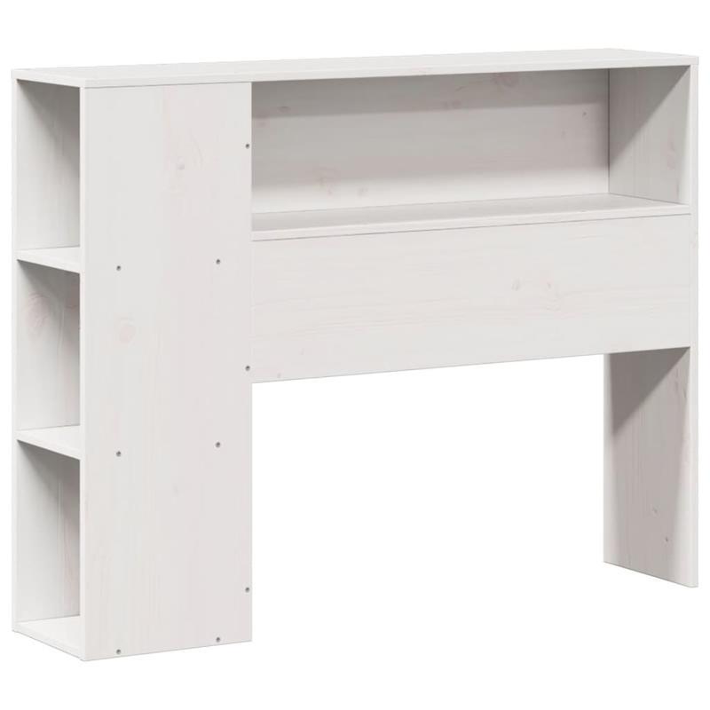 Bedhoofdbord – Hoofdeinde – Hoofdbord – Bedhoofdeinde – Opberghoofdbord – Massief Grenenhout – 90 cm Breed – Met Opbergruimte en Witte Afwerking