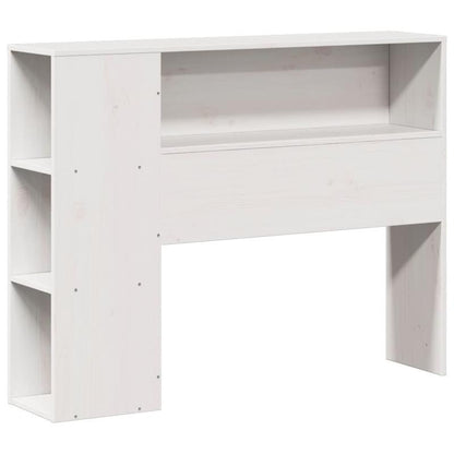 Bedhoofdbord – Hoofdeinde – Hoofdbord – Bedhoofdeinde – Opberghoofdbord – Massief Grenenhout – 90 cm Breed – Met Opbergruimte en Witte Afwerking