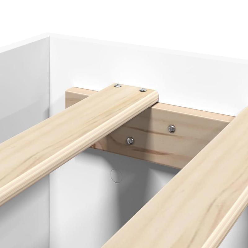 Modern Minimalist White Bed Frame - Extra Large European King Size (140x200cm), Heavy-Duty Hardwood Construction, Easy Assembly, Sturdy & Space-Efficient Design for Master Bedrooms & Guest Rooms - Durable Modern Furniture, Be