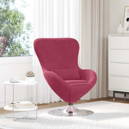 Draaifauteuil – Relaxfauteuil – Fauteuil – Lounge Stoel – Leunstoel – Wijnrood Zonder Voetenbankje – Zachte Fluweel Bekleding – 360 Graden Draaibaar