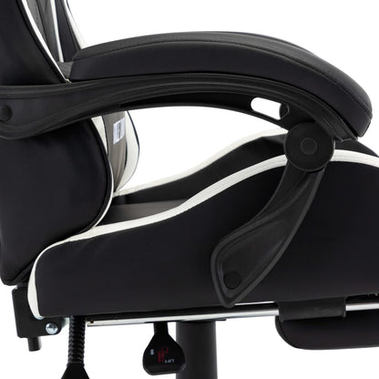 Gamestoel – Gaming Stoel – Game Stoel – Gaming Chair – Racestoel – Verstelbare Rugleuning – Kunstleer Wit/Zwart