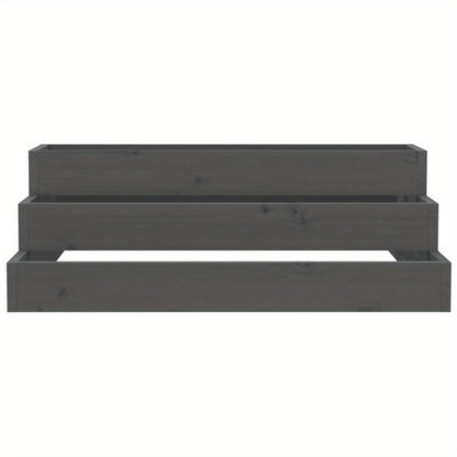 Plantenbak – Bloembak – Moestuinbak – Kruidenbak – Tuinbak – Verhoogde Houten Plantenbak – Stevig Dicht Dennenhout – 80x80x27 cm – Grijs