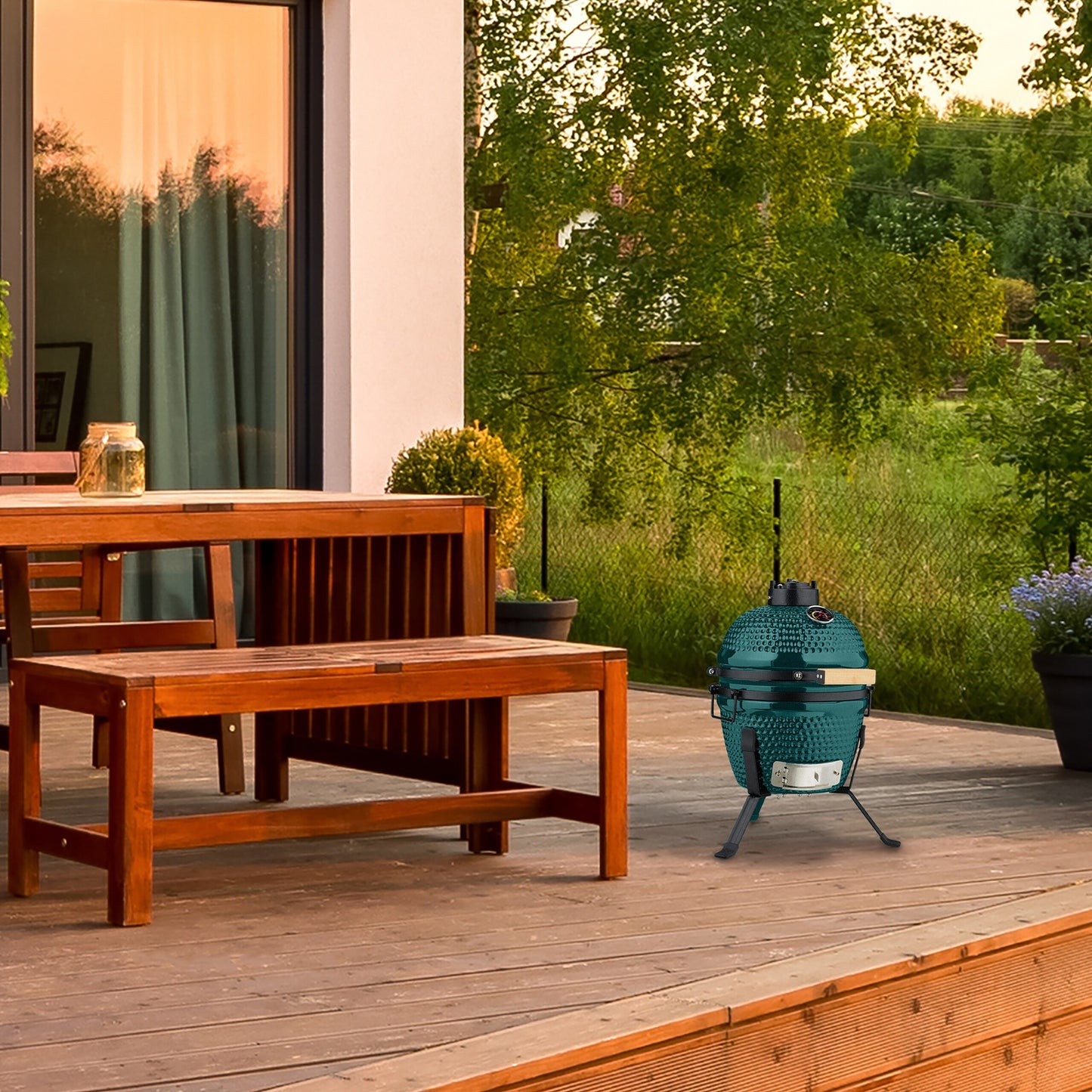 Houtskoolbarbecue – BBQ Grill – Barbecuewagen – Tuinbarbecue – Buitenbarbecue – Ruim Grilloppervlak Met 2 Roosters – Verstelbare Houtskooltray In 4 Hoogtes