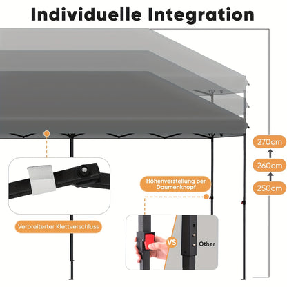 Partytent – Feesttent – Tuintent – Paviljoen – Vouwtent – One-Touch Pop-Up – 3x6 Meter – Versterkt Stalen Frame – Windbestendig