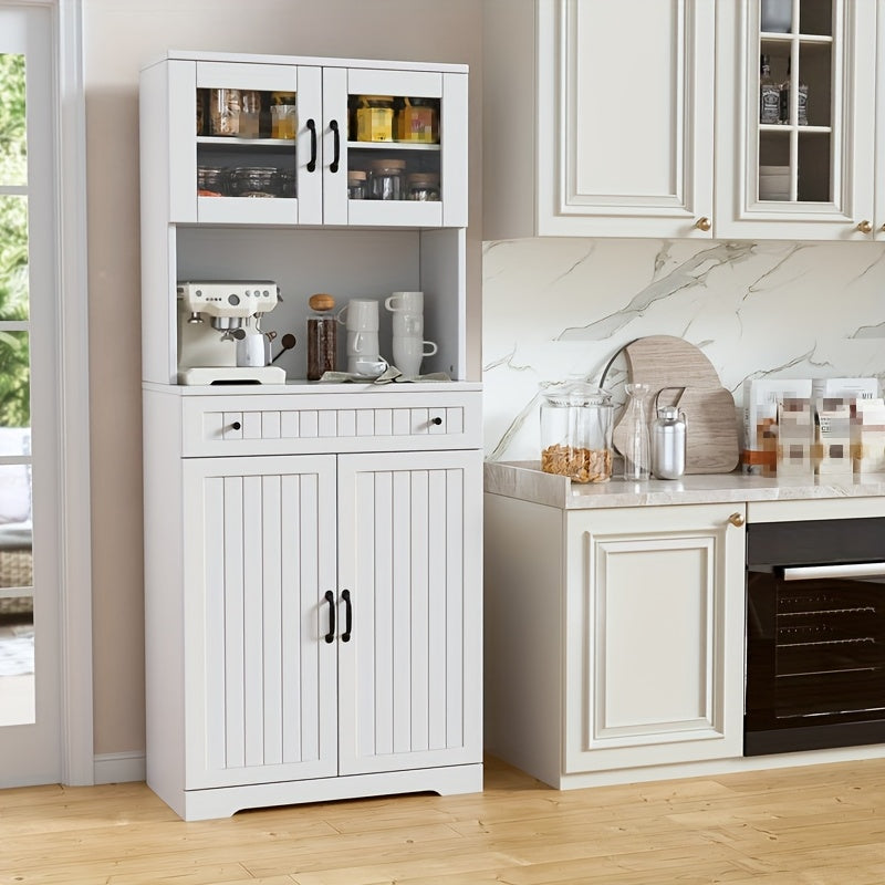 Keukenkastje – Keukenkast – Opbergkast – Kast – Keukenmeubel – Met 3 Lades – Open Planken – Hardhout & Metaal – 68,5 cm Hoog