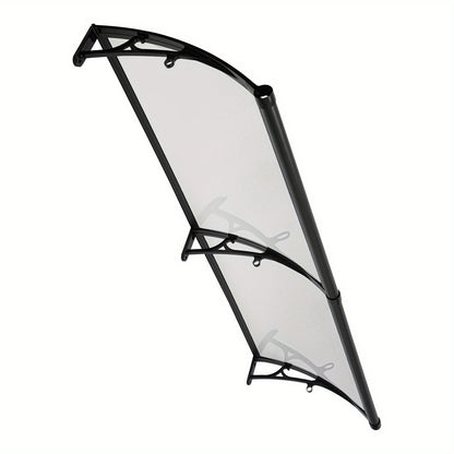 Overkapping – Terrasoverkapping – Paviljoen – Pergola – Veranda – Transparant Boogvormig Dak – Aluminium Zwart Frame – Ingebouwde Goten – Stevig & Weerbestendig