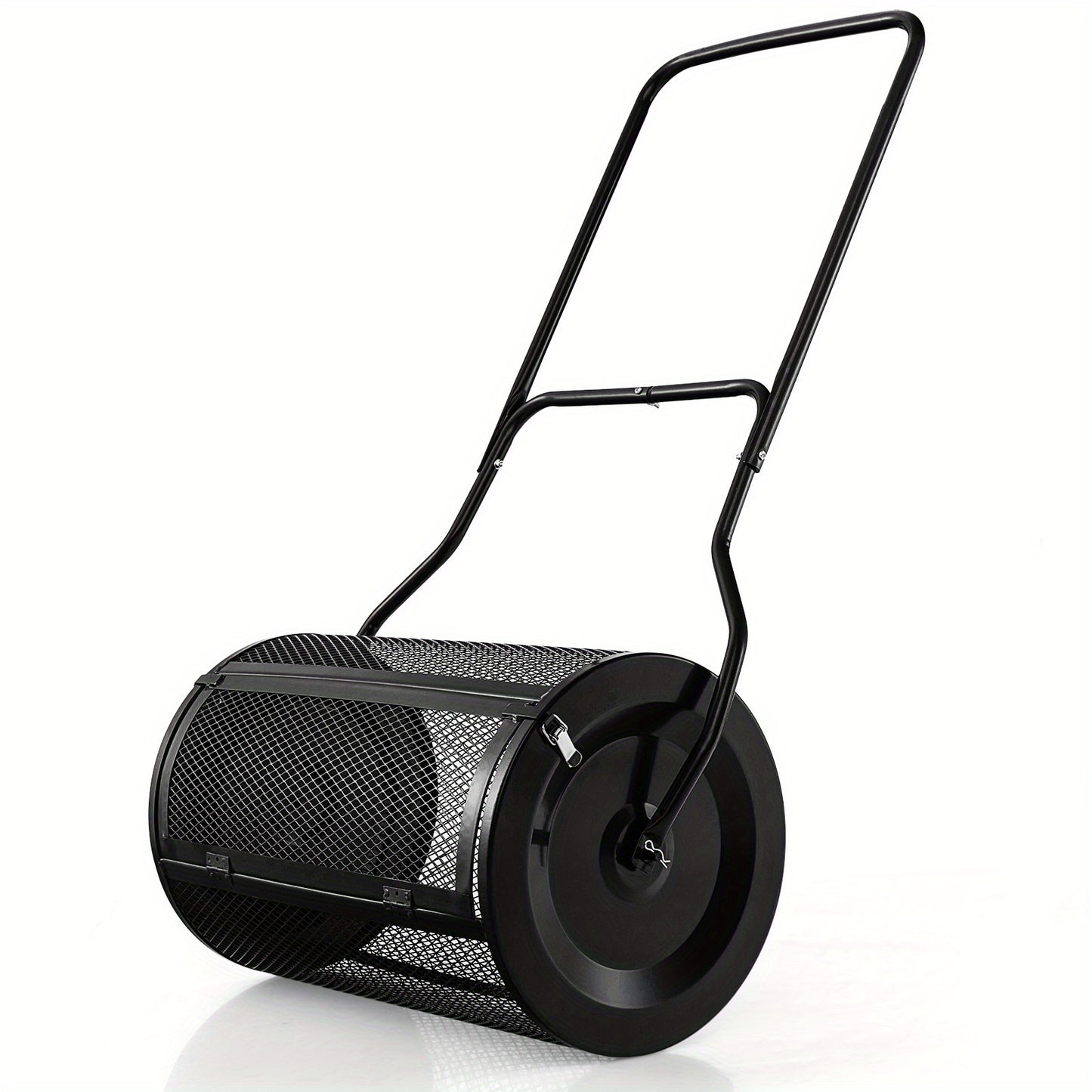 Compoststrooier – Meststrooier – Zandstrooier – Zaadstrooier – Tuinstrooiwagen – 76 Liter Inhoud – Ergonomisch U-Handvat – Metalen Rol