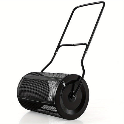 Compoststrooier – Meststrooier – Zandstrooier – Zaadstrooier – Tuinstrooiwagen – 76 Liter Inhoud – Ergonomisch U-Handvat – Metalen Rol