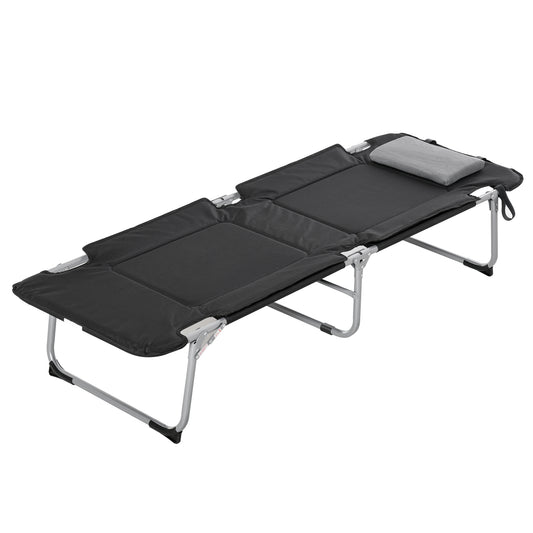 Campingbed – Opvouwbaar Bed – Campingbedje – Lichtgewicht Bed – Camping Cot – Ingebouwd Kussen – Stevig Metalen Frame – 183 x 66 x 33 cm – Compact & Draagbaar – Rood