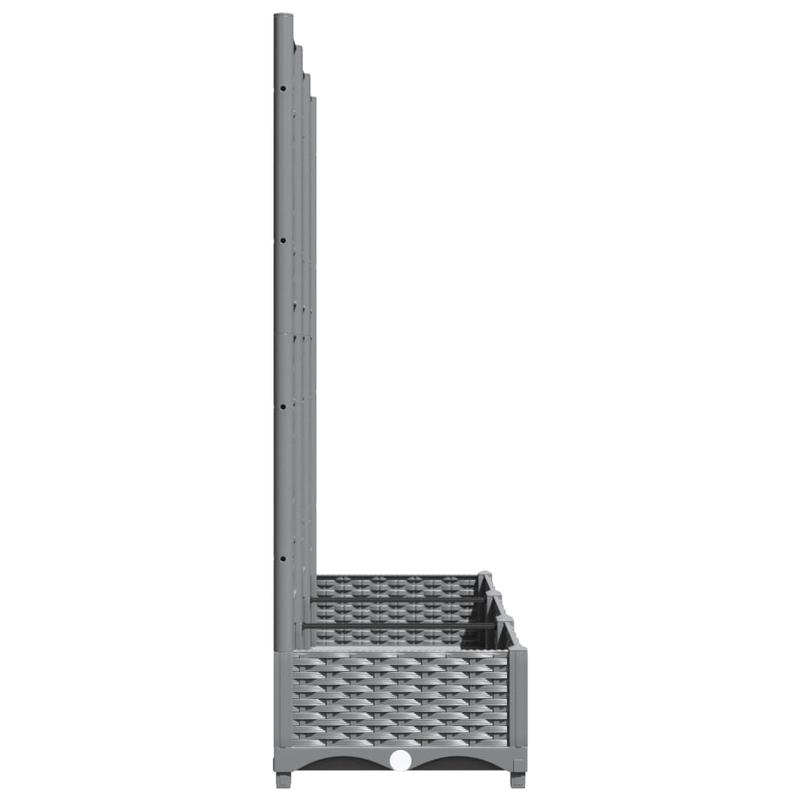 Dubbele Plantenhouder – Plantenbak – Bloembak – Kruidenbak – Tuinbak – Lichtgrijs – Stevig Materiaal – Comfortabele Werkhoogte – 120x40x121,5 cm