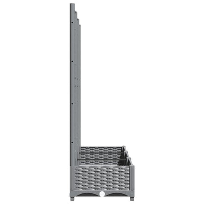 Dubbele Plantenhouder – Plantenbak – Bloembak – Kruidenbak – Tuinbak – Lichtgrijs – Stevig Materiaal – Comfortabele Werkhoogte – 120x40x121,5 cm