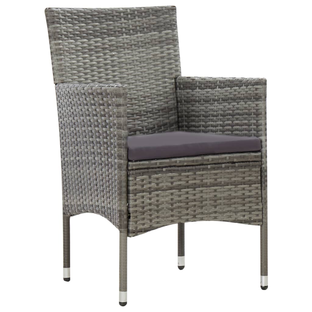 Loungebankset – loungeset – tuinmeubelset – hoekbank – tuinbank – Poly Rattan – Inclusief Dikke Kussens – Stevig Gepoedercoat Stalen Frame – Grijs