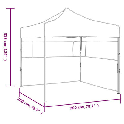Professional Party Tent Foldable with 2 Side Walls 2x2m Steel Anthracite