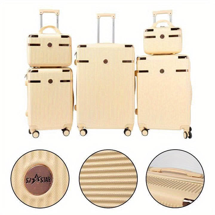 Koffer – Reiskoffer – Trolley – Valies – Handbagage – Hardcase ABS – 360° Zwenkwielen – Cijferslot – Rose Goud – Meerdere Maten