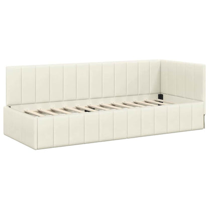 Bedframe – Bedombouw – Ledikant – Slaapkamermeubel – Bedbodem – Turquoise Fluwelen Hoofdbord – 80x200 cm
