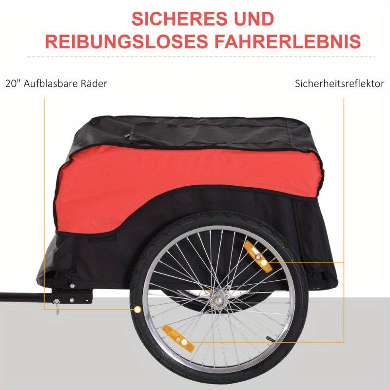 Fietsaanhanger – Transportaanhanger – Cargo Trailer – Bakfiets Aanhanger – Bagage Trailer – Compact En Lichtgewicht – Weerbestendig Kunststof Metalen Frame