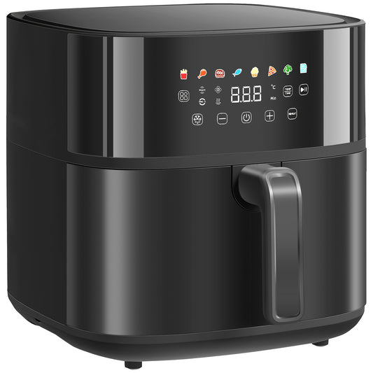 Hot Air Fryer, 8 Programs, 8 Liters, LED Screen, Black
