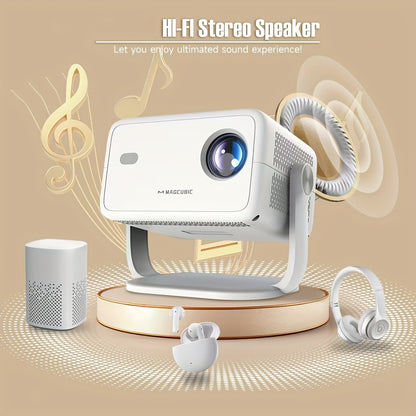 Projector – Beamer – Mini Beamer – Smart Projector – Draagbare Projector – 650 ANSI Lumens – Native 1080P Full HD – Android 11 – Automatische Keystone Correctie – 150 Inch Scherm