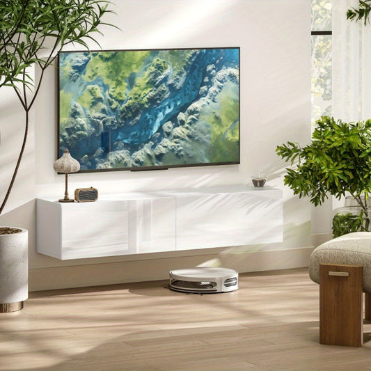 TV-Meubel – TV Meubelkast – TV Onderstel – TV Dressoir – TV Meubel Wit – Geschikt voor TV tot 165 cm – Laag Profiel, Zwevend Design