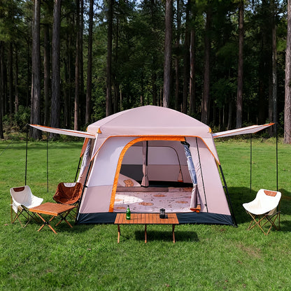 4-12 Person Large Family Luxury Camping Tent with Spacious Oval Plan, All-Season Heavy-Duty Outdoor Tent Suitable for Camping,, Glamping - Easy Setup & Durable Frame