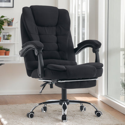 Bureaustoel – Kantoorstoel – Computestoel – Werkstoel – Vergaderstoel – Zwarte Ergonomische Hoge Rugleuning – Verstelbare Armleuningen Met Comfortabele Bekleding