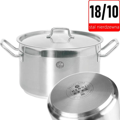 Medium Profi Line Pot with Lid 23.5 L, Diameter 360 X 230 H - Hendi 831700