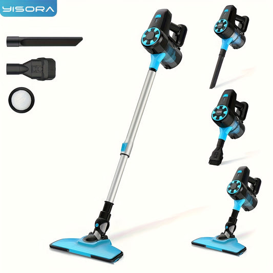 Steelstofzuiger – Draadloze Stofzuiger – Handstofzuiger – Snoerloze Stofzuiger – Kruimeldief – 17.000 Pa Zuigkracht – 2200 mAh Accu – Lichtgewicht – 6-in-1 Multifuntioneel – Blauw
