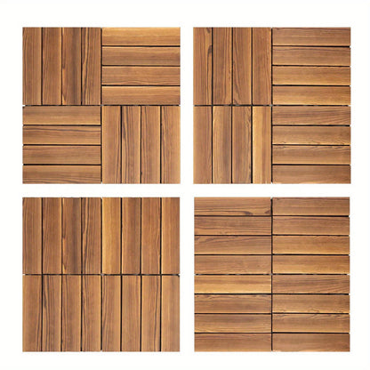 Vlondertegels – Tuintegels – Terrastegels – Balkonvloeren – Kliktegels – Kunststof Houtlook – 36 Stuks 30,3x30,3 cm – Waterdicht Met Drainagesysteem