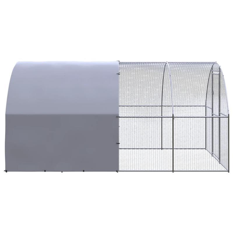 Galvanized Stainless Steel Poulailler dFTextérieur 3x4x2m - Durable Outdoor Pet Habitat with Arched Design, Ventilation Grills & Weather-Resistant Construction for Small Animals, Small Animal Shelter, Ventilated Pet House, S