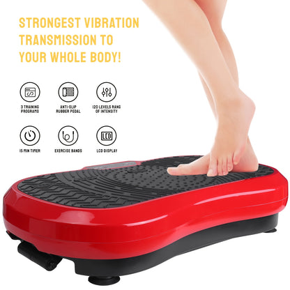 Trilplaat – Vibratieplaat – Vibratietrainer – Fitnessplaat – Powerplate – 120 Intensiteitsniveaus – 10 Trainingsprogramma’s – Stil Geluid – Afstandsbediening – 180 kg Draagvermogen