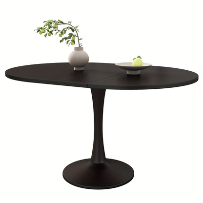 Extendable Dining Table, Oval Dining Table, Coffee/Lounge Table, L100/140 X W100 X H75cm, Modern Minimalist Dining Table, Black, Round Dining Table, Table for Dining Room, Extendable Tables for Dining Room, Round Dining Table