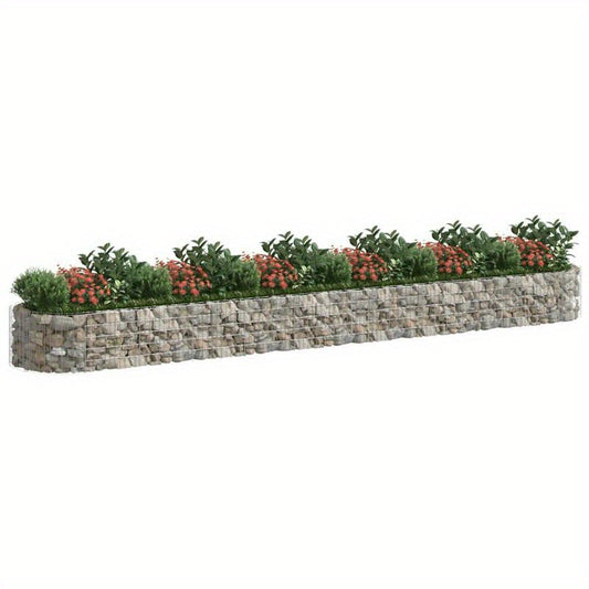 Bloemenrek – Plantenrek – Bloemenhouder – Plantentafel – Plantenstandaard – Verhoogd Ontwerp – Gegalvaniseerd Staal – 600x100x50 cm