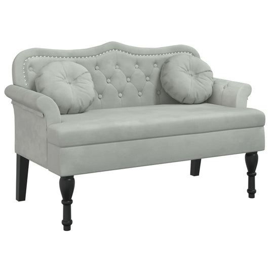 Lichtgrijze Fluwelen Bank – Zitsbank – 2-Zitsbank – Sofa – Loungebank – Zacht Microfiber Fluweel – Dikke Gevulde Kussens