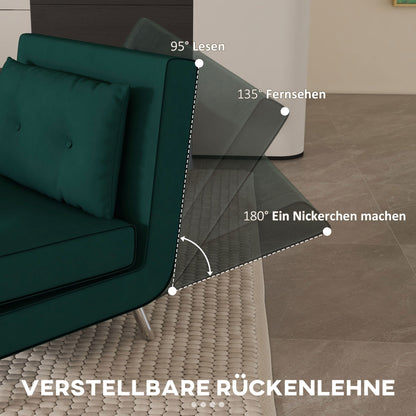 Armchair, Folding Chair with Bed Function, Single Sofa with Cushion, Guest Bed, Upholstered Sofa with Velvet Look, for Living Room, Bedroom, Blue, 77 X 88 X 83 Cm