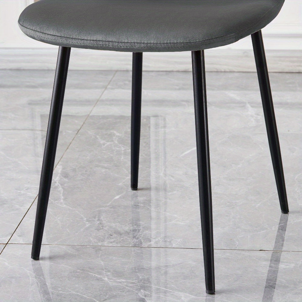 Velours Eetkamerstoelen – Velvet Stoelen – Bureaustoelen – Woonkamer Stoelen – Keukenstoelen – Set Van 2 Groene Stoelen – Metalen Frame – Zacht Foam Zitting – 86x58x45 cm – Klassiek Design