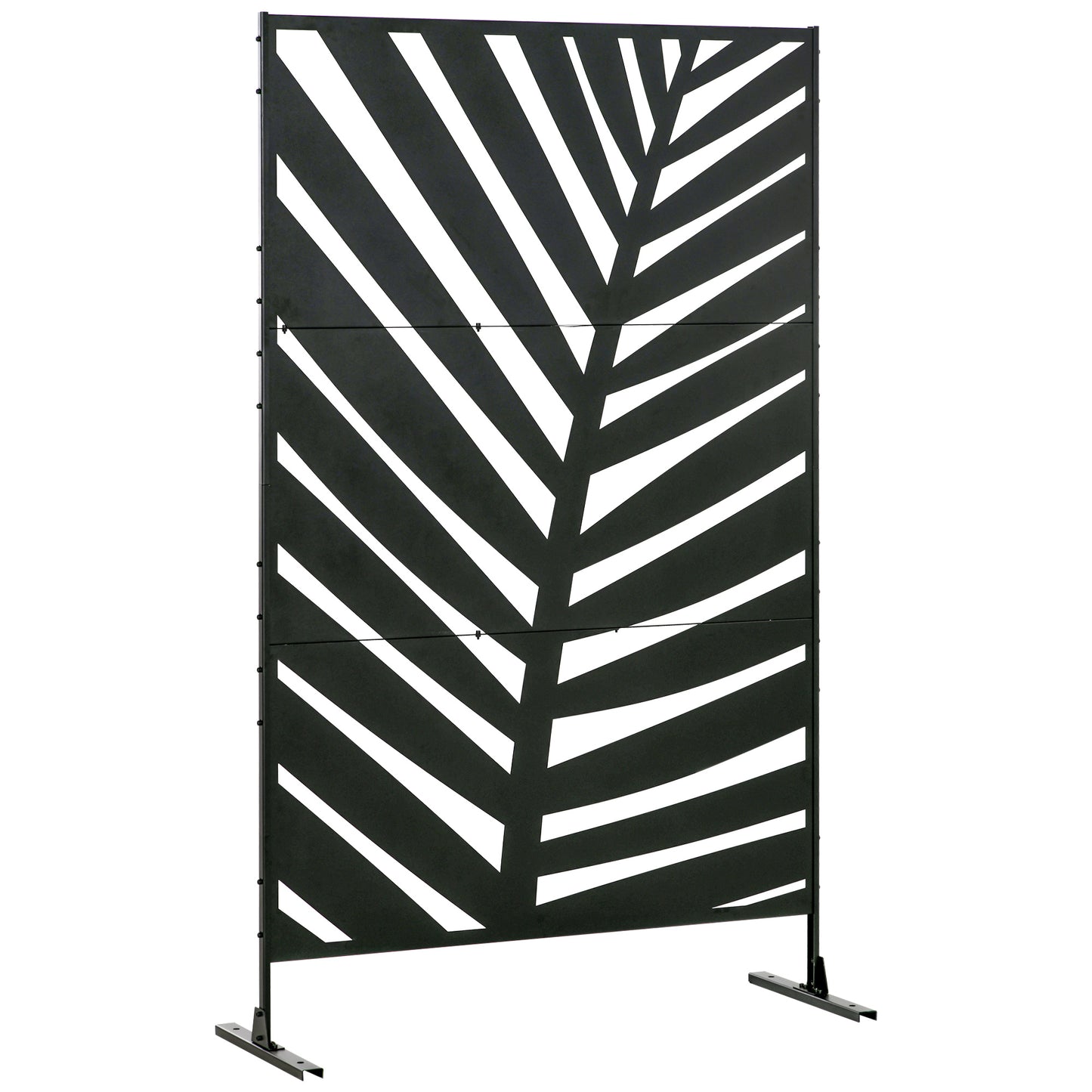 Tuinscherm – Schutting – Privacy Scherm – Balkon Afsluiting – Tuinafscheiding – Stijlvol Mat Zwart – Epoxy Staal Weerbestendig – 122x45x198 cm