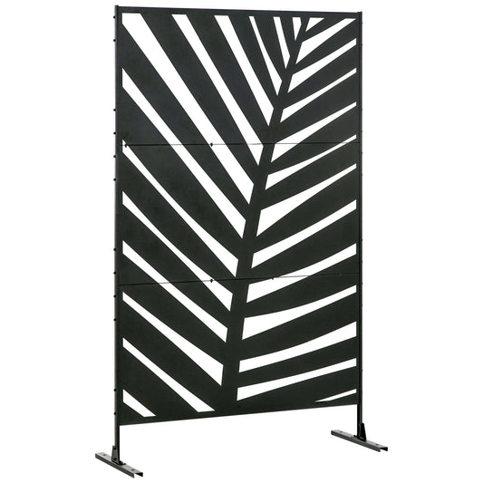 Tuinscherm – Schutting – Privacy Scherm – Balkon Afsluiting – Tuinafscheiding – Stijlvol Mat Zwart – Epoxy Staal Weerbestendig – 122x45x198 cm