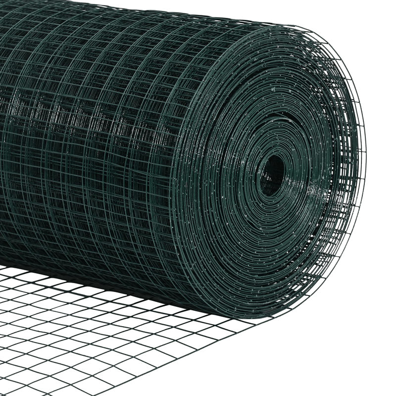 Recinzione in Rete Saldati con 13 Picchetti Verde 1.6 x 2.5m Acciaio