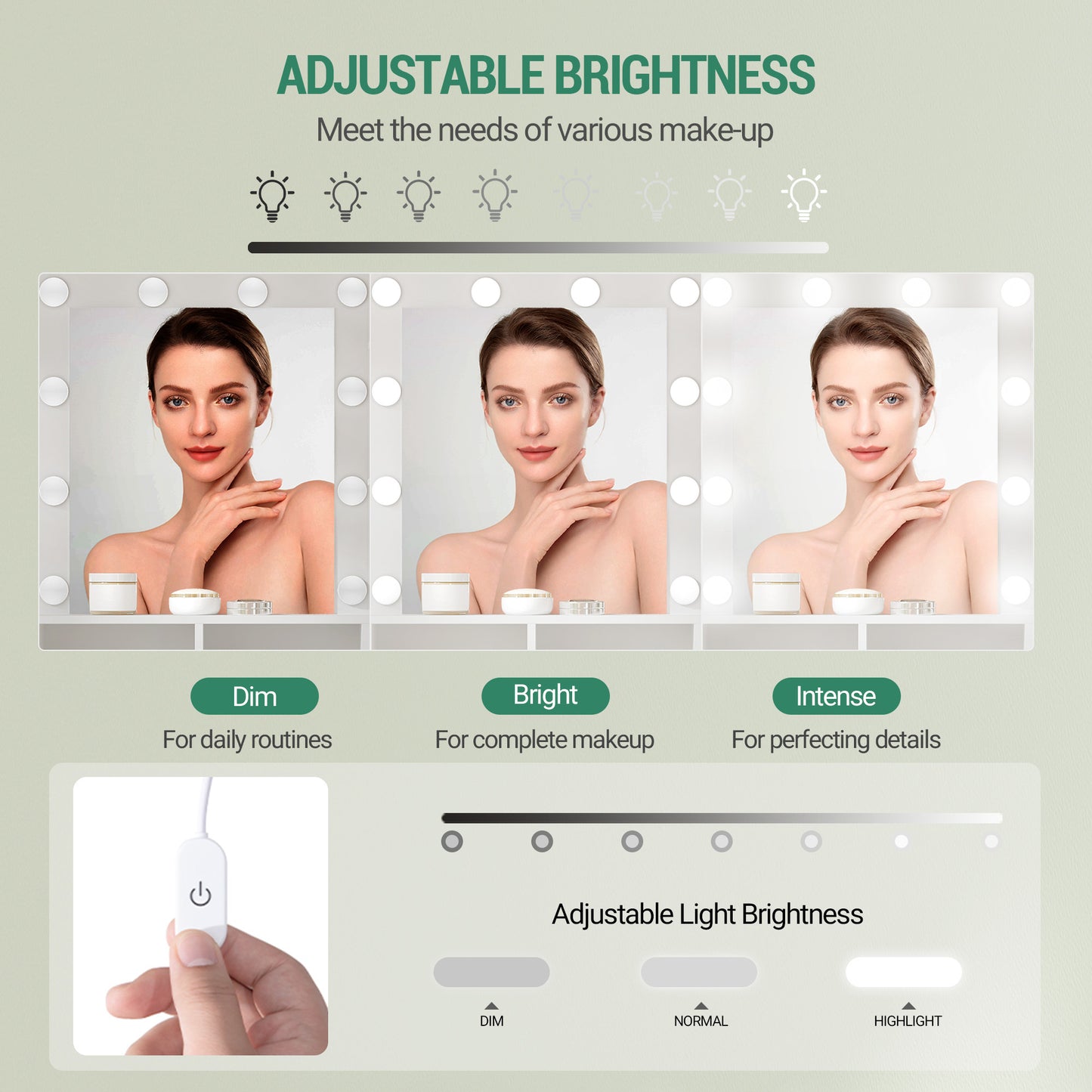 Sieradendoos – Juwelendoos – Sieradenkast – Make-uptafel – Opbergkast – Met Spiegel – 10 Verstelbare LED-Lampjes – Ruime Opbergruimte met Lade en Kast